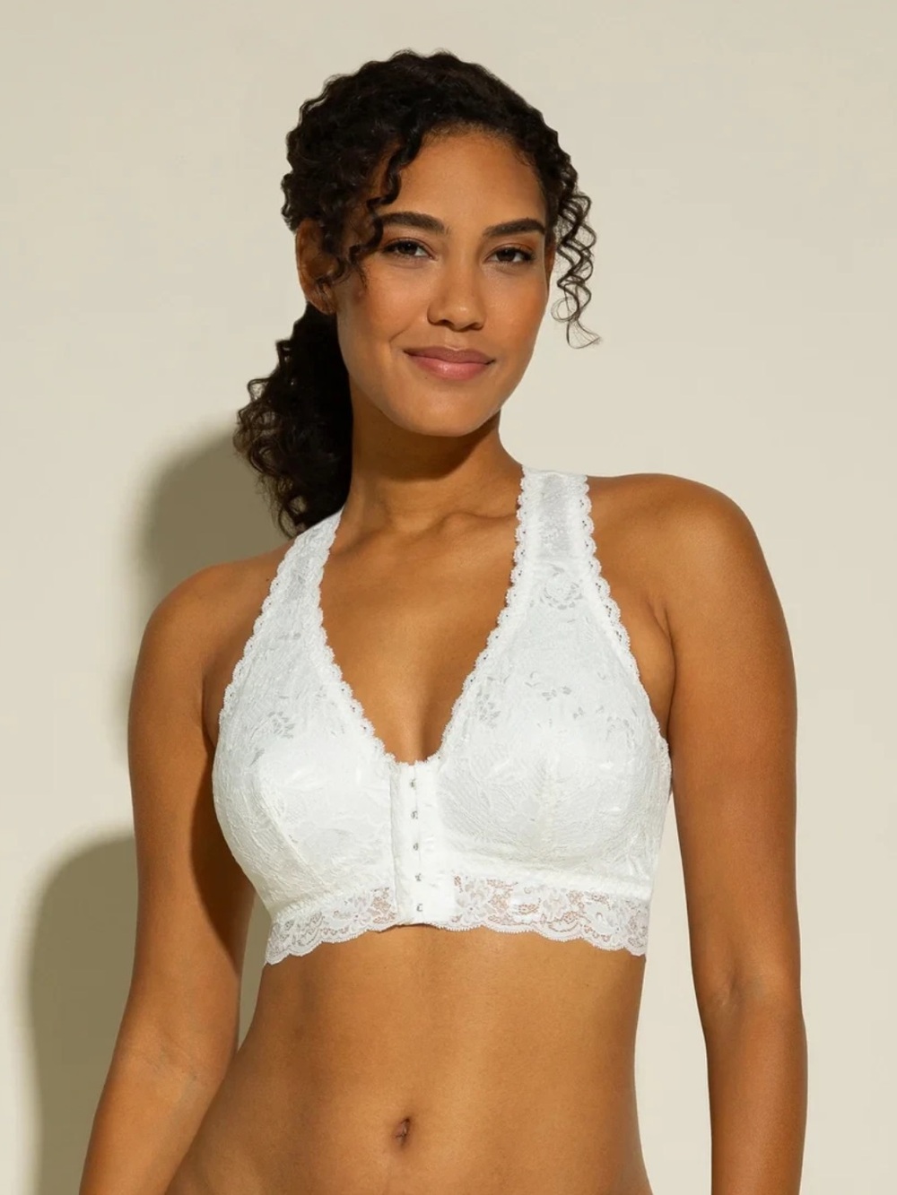 NWT Cosabella NSN Valeria Curvy Post Surgical Racerback Bralette Moon Ivory XL